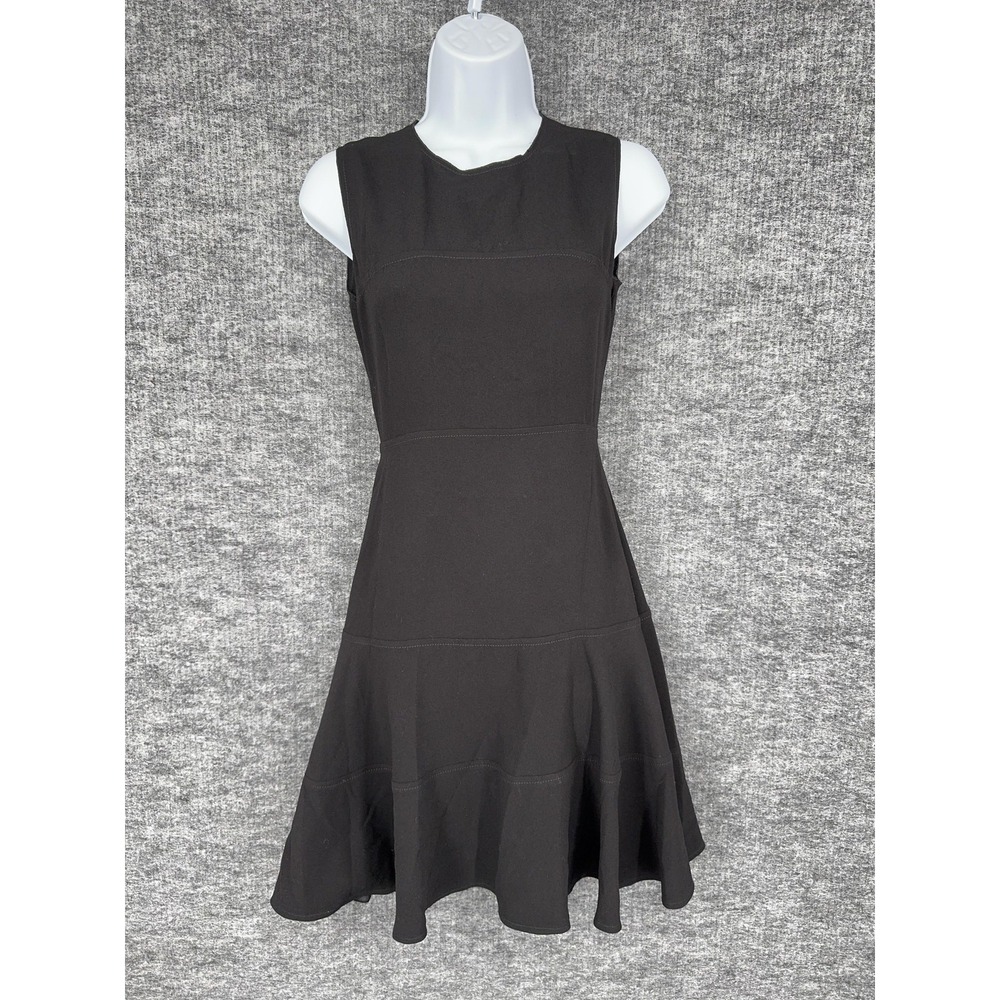 Prada Dress Women 40 US 4 Black Sleeveless Fit Flare Tank Knee Length Ruffle Hem